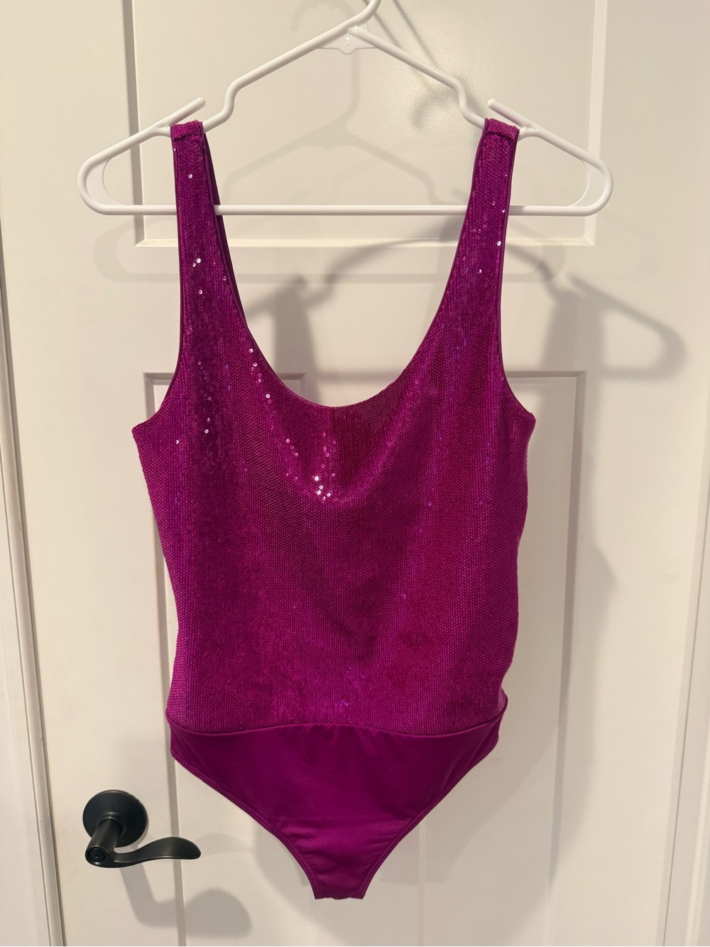 Express Girls' Sequin Fuchsia One-Piece Bodysuit